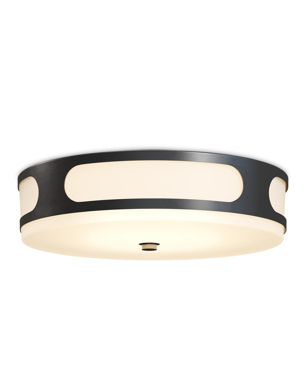 Currey and Company - LED Outdoor Flush Mount - Swale - Black/White- Union Lighting Luminaires Decor