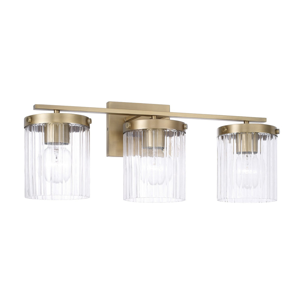 Capital Lighting - Three Light Vanity - Vaughn - Aged Brass- Union Lighting Luminaires Decor