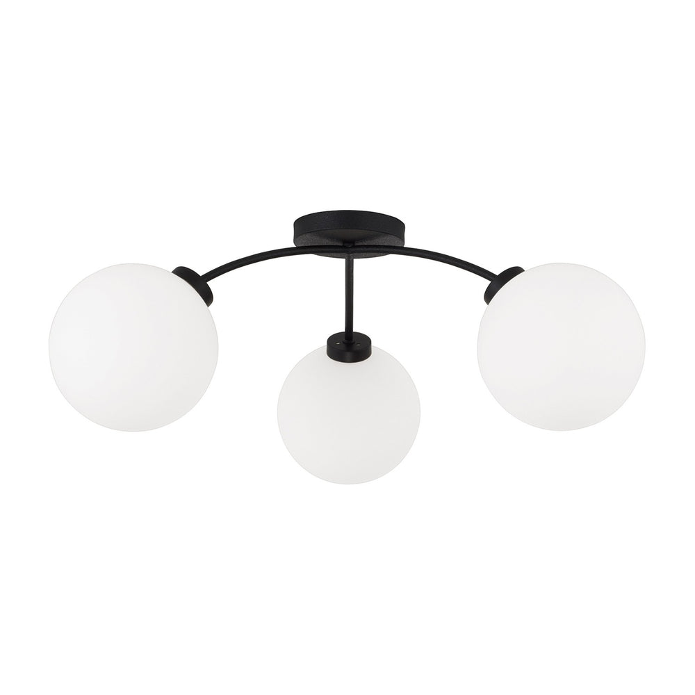 Capital Lighting - Three Light Semi Flush Mount - Amos - Black Iron- Union Lighting Luminaires Decor