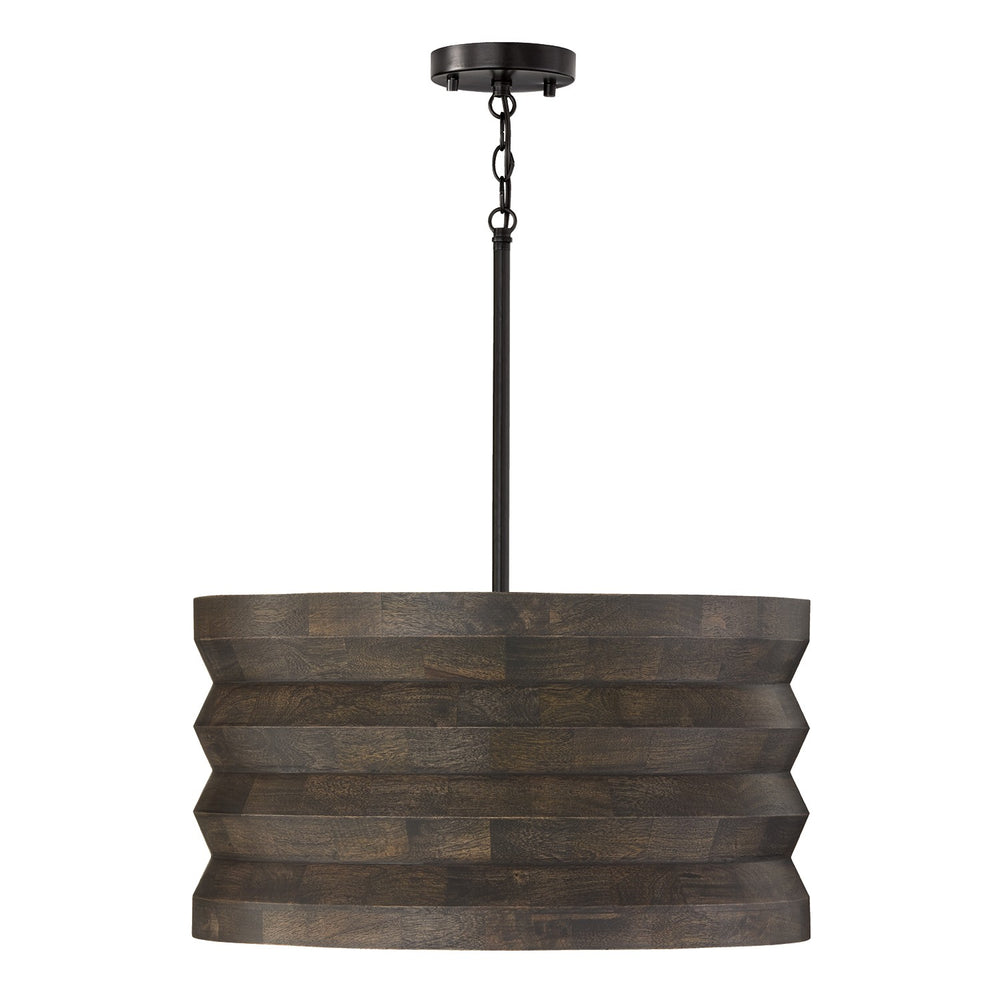 Capital Lighting - Four Light Pendant - Dunn - Espresso Stain and Black- Union Lighting Luminaires Decor