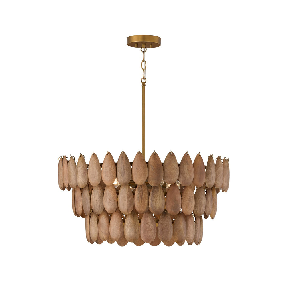 Capital Lighting - Four Light Pendant - Ravi - Light Wood and Patinaed Brass- Union Lighting Luminaires Decor