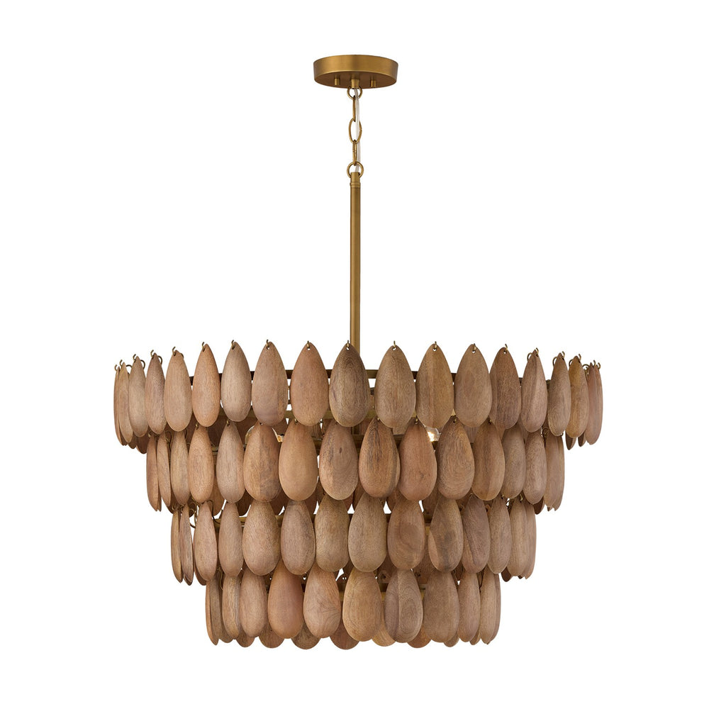 Capital Lighting - Four Light Pendant - Ravi - Light Wood and Patinaed Brass- Union Lighting Luminaires Decor
