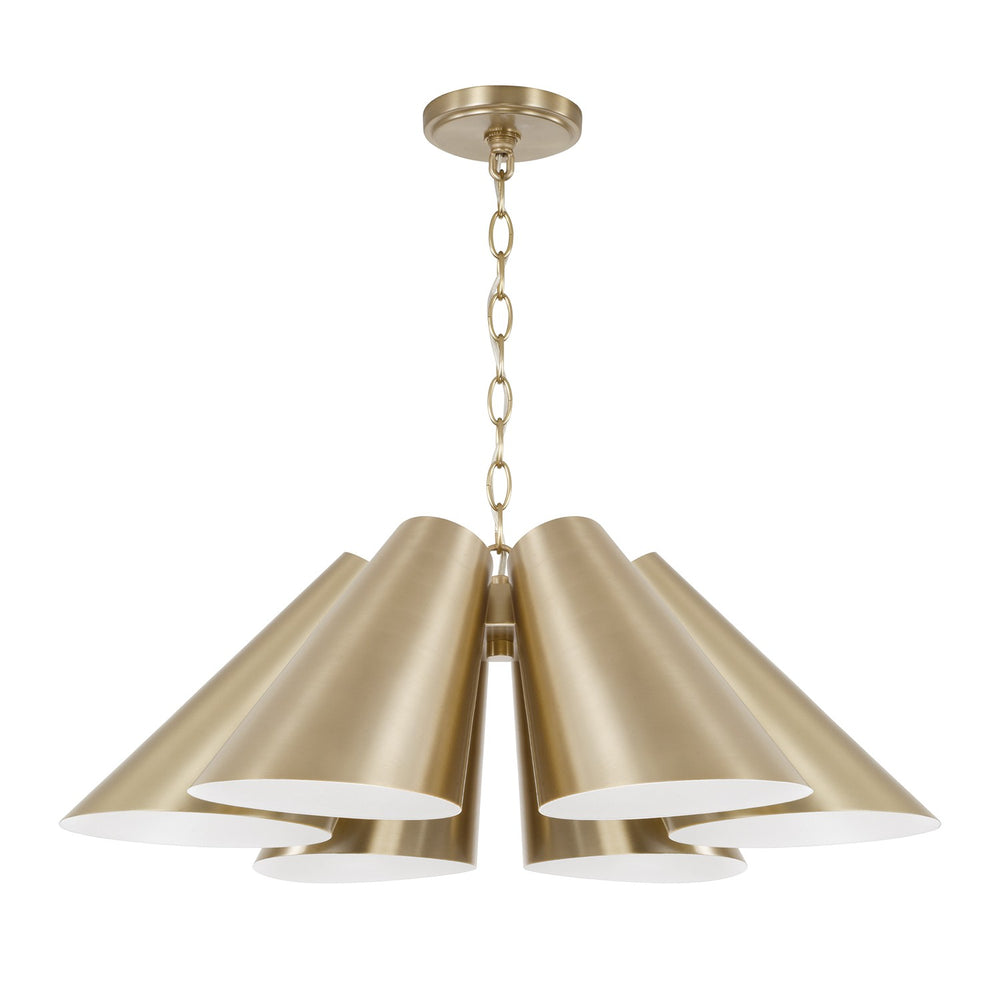 Capital Lighting - Six Light Pendant - Leo - Matte Brass- Union Lighting Luminaires Decor