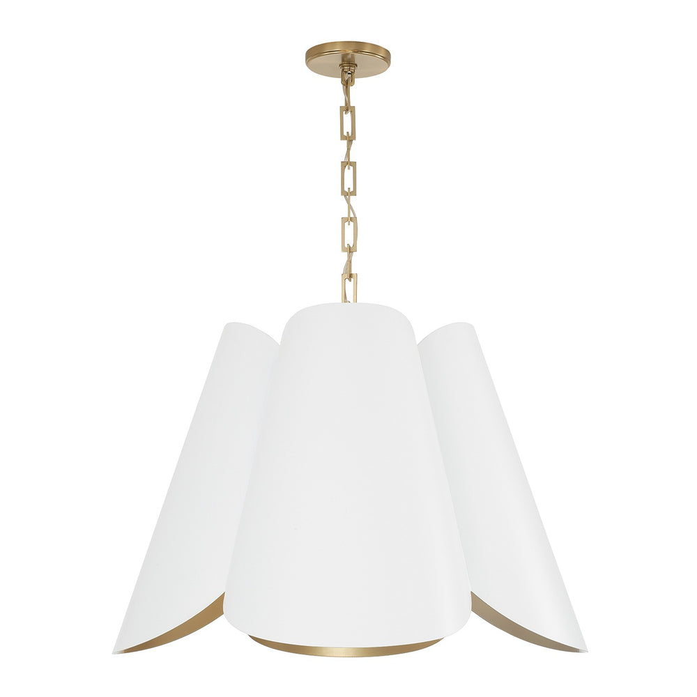 Capital Lighting - Four Light Pendant - Maeve - Matte Brass and White- Union Lighting Luminaires Decor