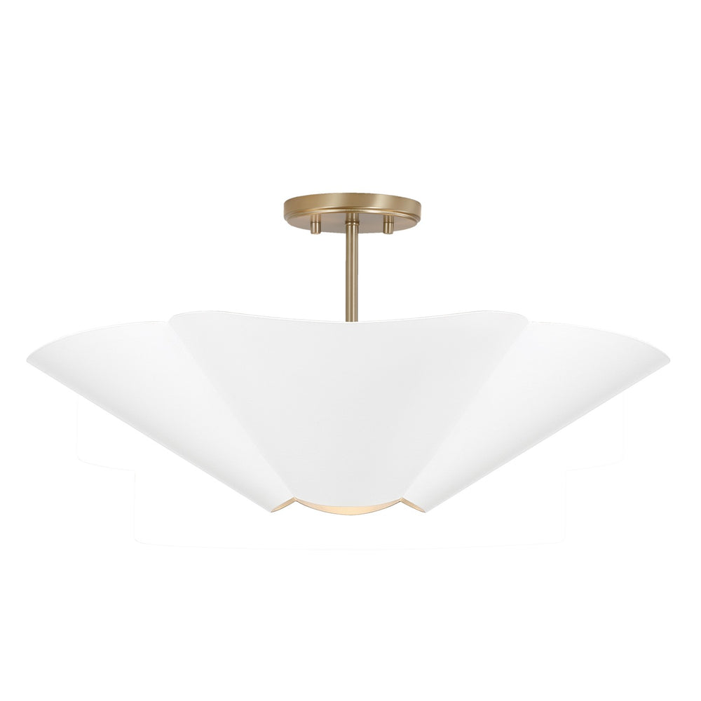 Capital Lighting - Four Light Pendant - Maeve - Matte Brass and White- Union Lighting Luminaires Decor