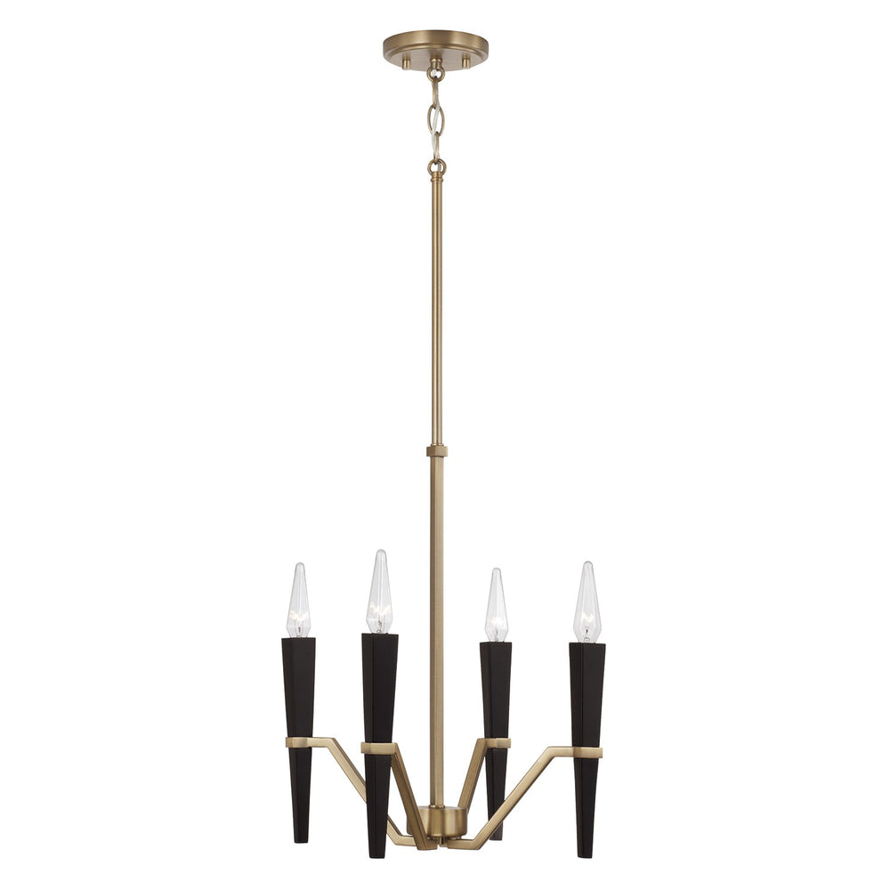 Capital Lighting - Four Light Chandelier - Enzo - Aged Brass and Black- Union Lighting Luminaires Decor