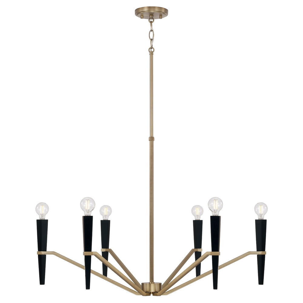 Capital Lighting - Six Light Chandelier - Enzo - Aged Brass and Black- Union Lighting Luminaires Decor