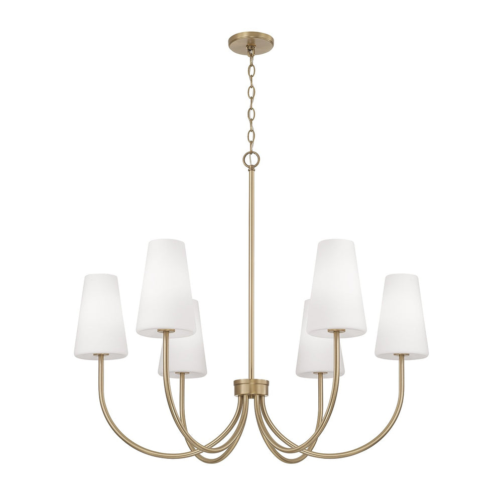 Capital Lighting - Six Light Chandelier - Averitt - Aged Brass- Union Lighting Luminaires Decor
