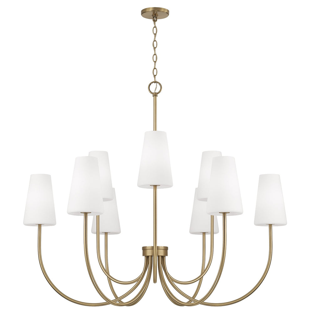 Capital Lighting - Nine Light Chandelier - Averitt - Aged Brass- Union Lighting Luminaires Decor