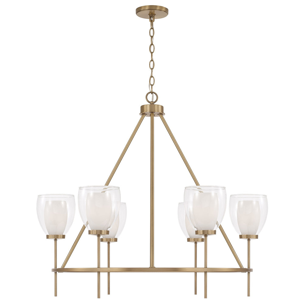 Capital Lighting - Six Light Chandelier - Joss - Aged Brass- Union Lighting Luminaires Decor