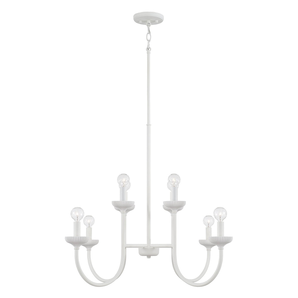 Capital Lighting - Eight Light Chandelier - Mallory - Ceramic White- Union Lighting Luminaires Decor