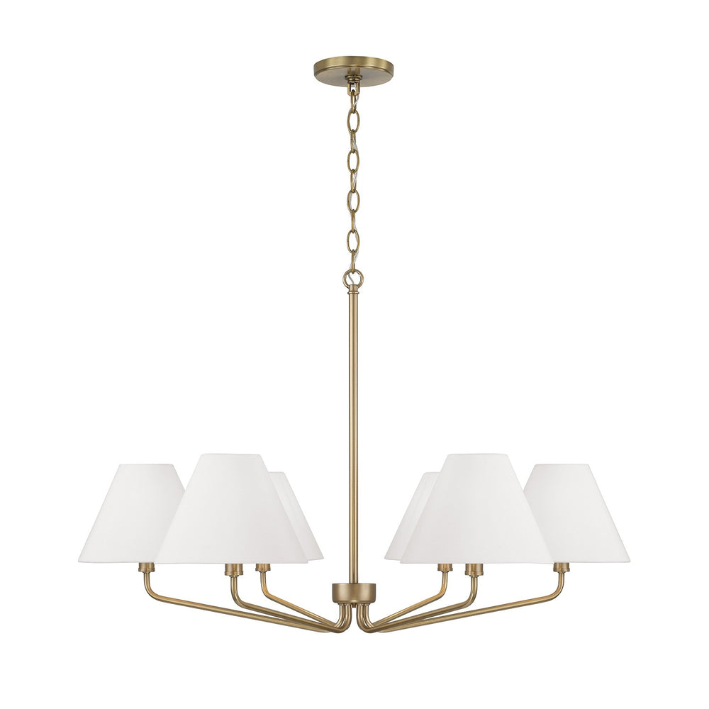 Capital Lighting - Six Light Chandelier - Chadwick - Aged Brass- Union Lighting Luminaires Decor