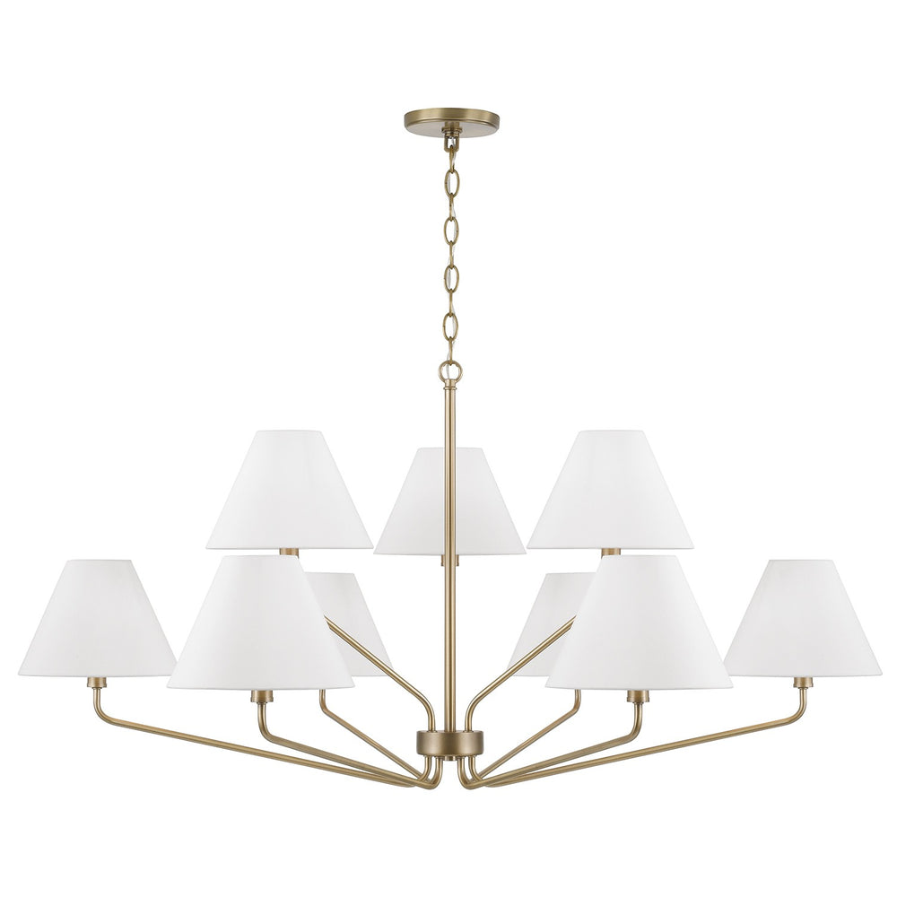 Capital Lighting - Nine Light Chandelier - Chadwick - Aged Brass- Union Lighting Luminaires Decor