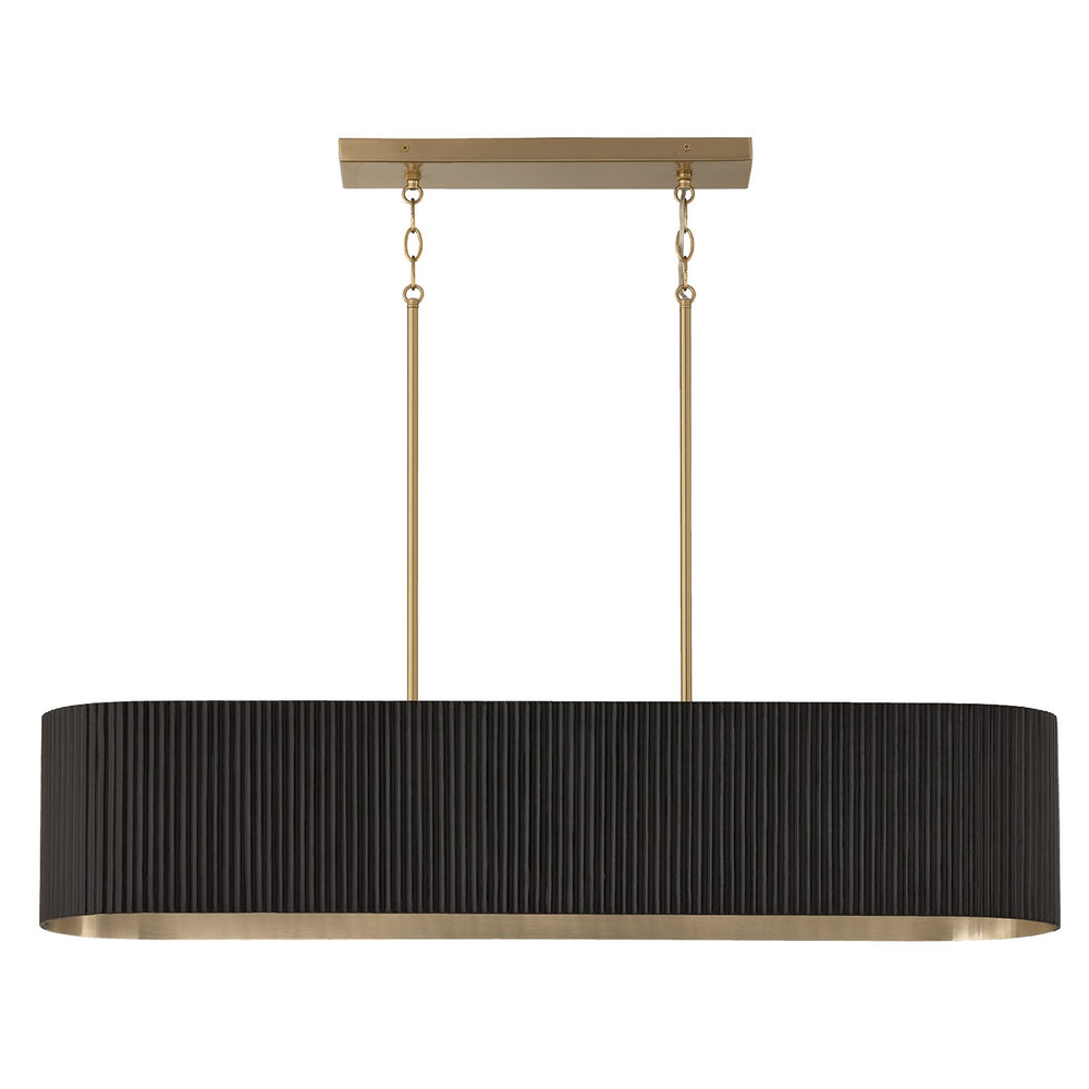 Capital Lighting - Five Light Island Pendant - Donovan - Black Stain and Matte Brass- Union Lighting Luminaires Decor