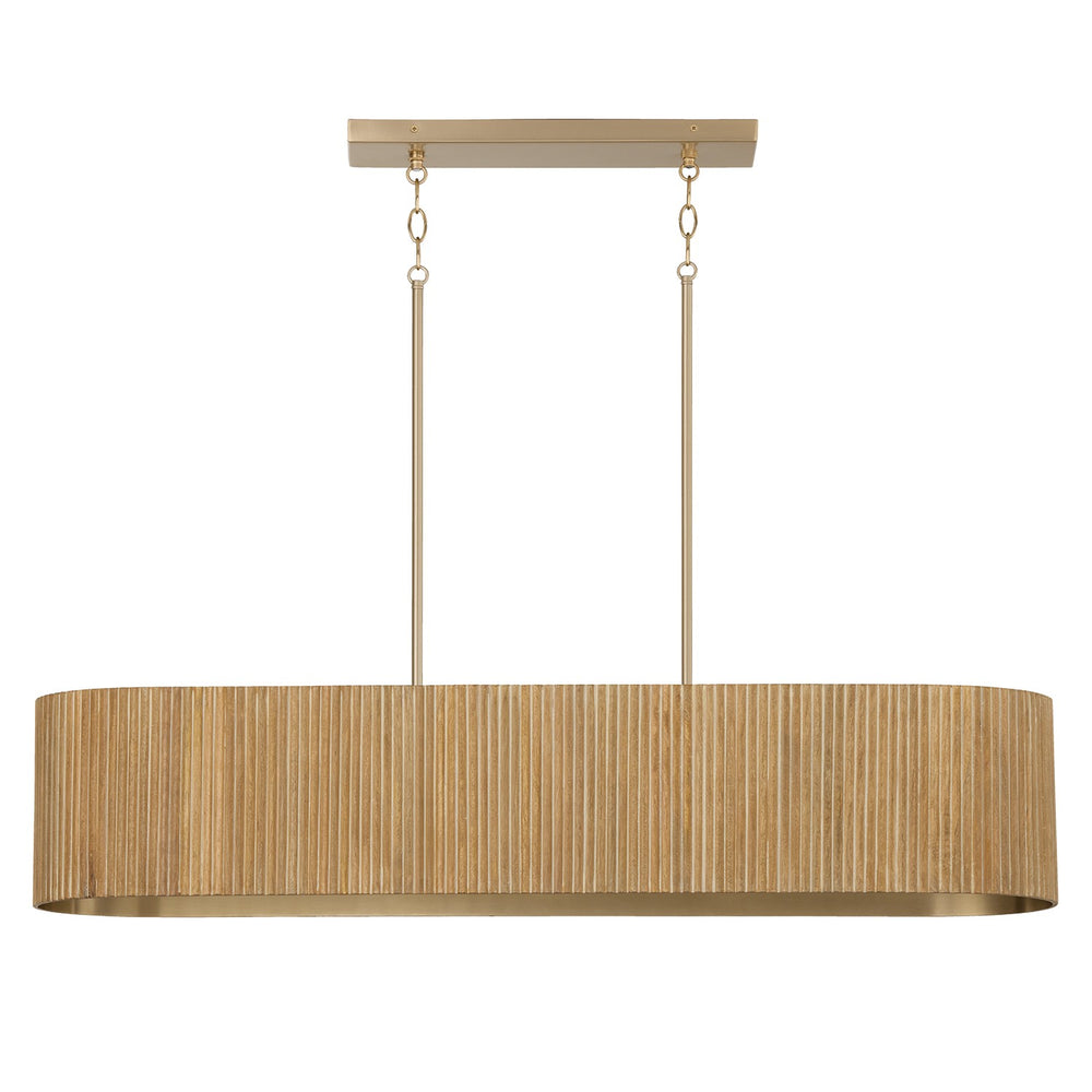 Capital Lighting - Five Light Island Pendant - Donovan - White Wash and Matte Brass- Union Lighting Luminaires Decor