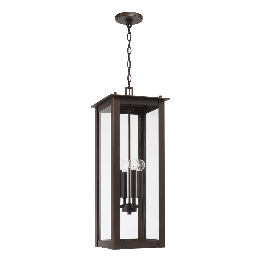 Capital Lighting - Four Light Outdoor Hanging Lantern - Hunt - Oiled Bronze- Union Lighting Luminaires Decor