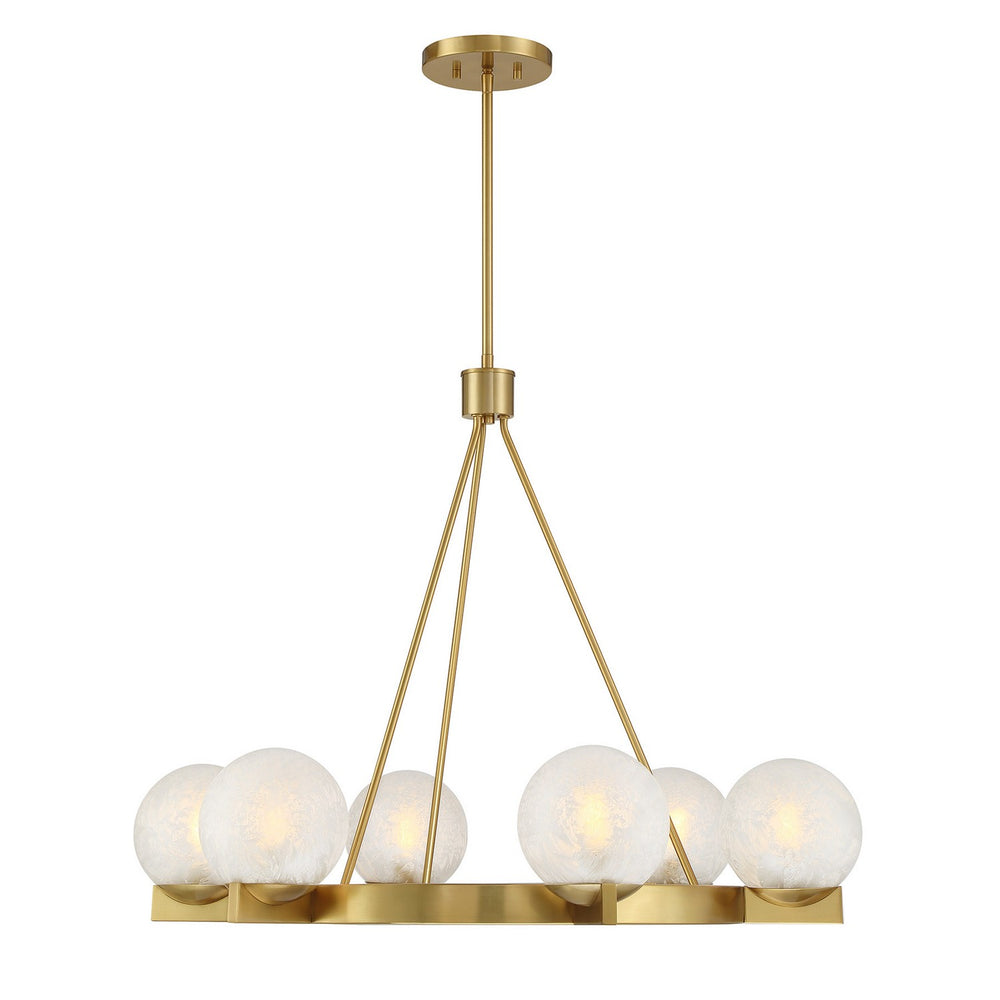 Savoy House - Six Light Chandelier - Darien - Warm Brass- Union Lighting Luminaires Decor