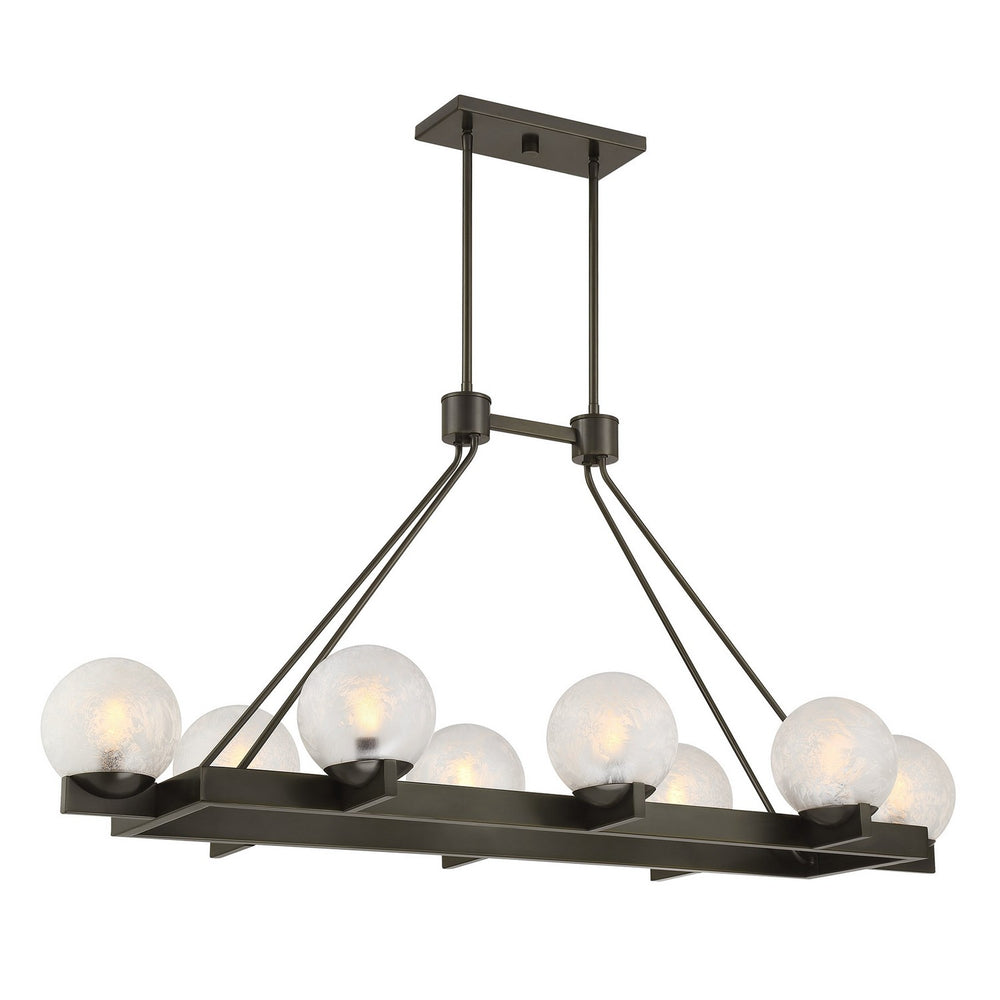 Savoy House - Eight Light Linear Chandelier - Darien - Mediterranean Bronze- Union Lighting Luminaires Decor