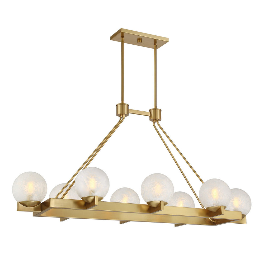 Savoy House - Eight Light Linear Chandelier - Darien - Warm Brass- Union Lighting Luminaires Decor