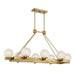 Savoy House - Eight Light Linear Chandelier - Darien - Warm Brass- Union Lighting Luminaires Decor