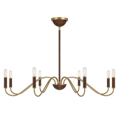Savoy House - Eight Light Chandelier - Abeline - Warm Brass- Union Lighting Luminaires Decor