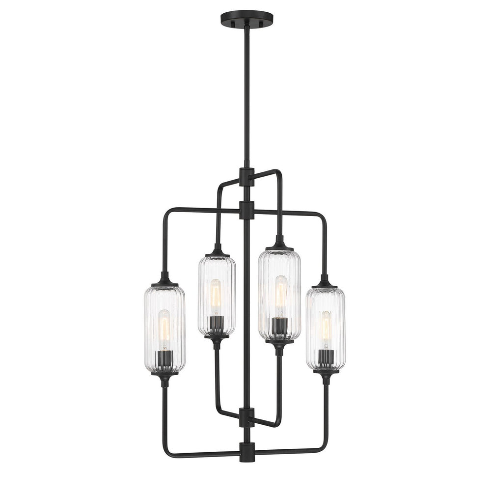 Savoy House - Four Light Chandelier - Holton - Matte Black- Union Lighting Luminaires Decor