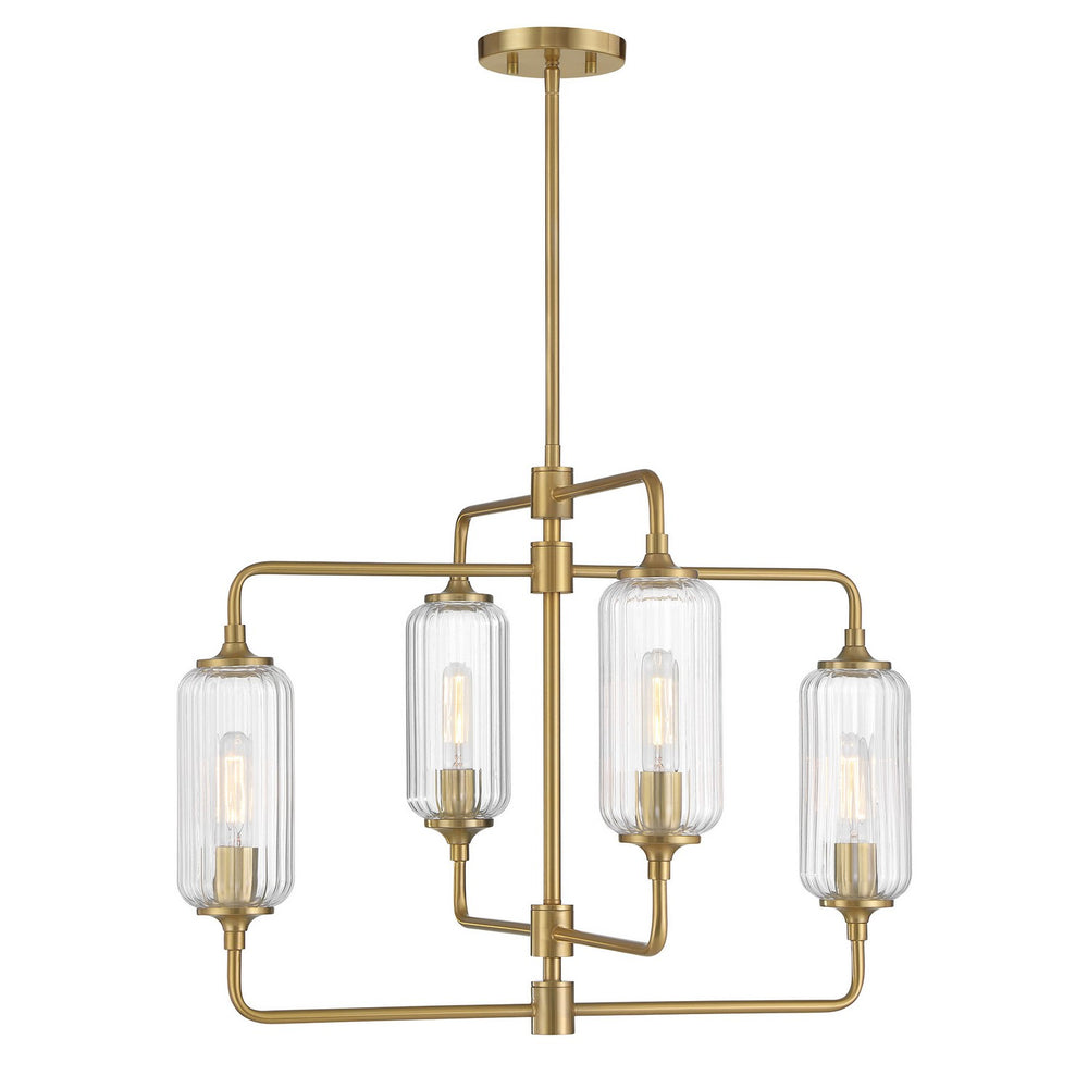 Savoy House - Four Light Chandelier - Holton - Warm Brass- Union Lighting Luminaires Decor