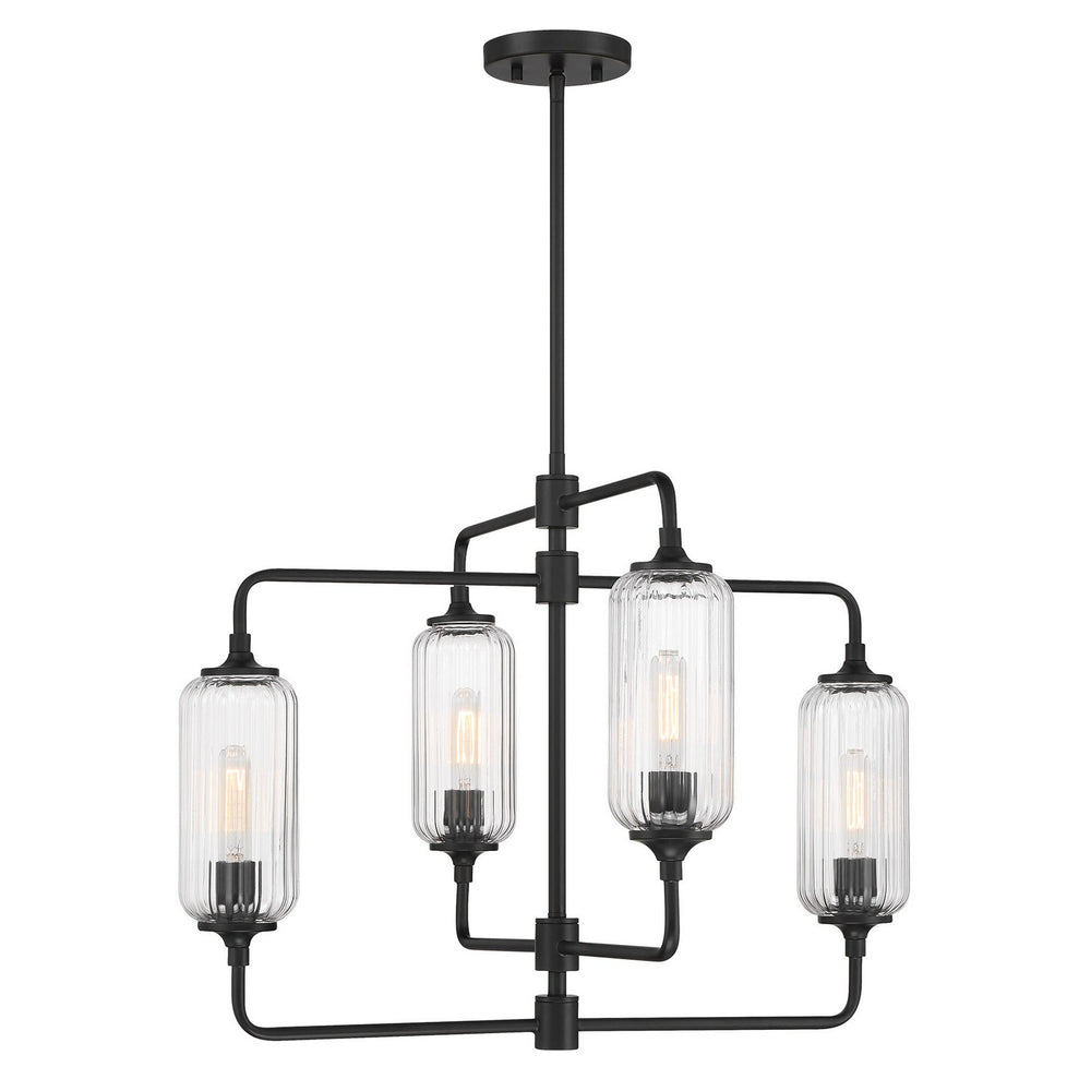 Savoy House - Four Light Chandelier - Holton - Matte Black- Union Lighting Luminaires Decor