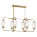 Savoy House - Six Light Linear Chandelier - Holton - Warm Brass- Union Lighting Luminaires Decor
