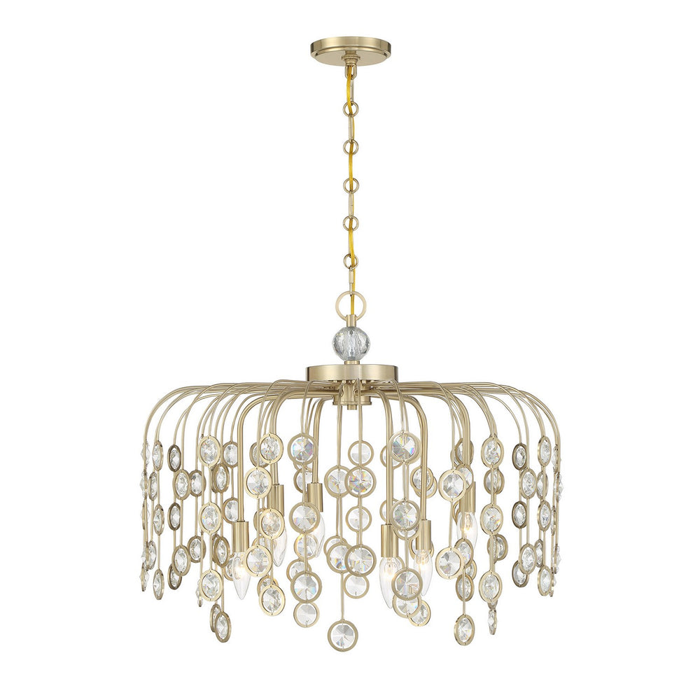 Savoy House - Six Light Chandelier - Irina - Noble Brass- Union Lighting Luminaires Decor