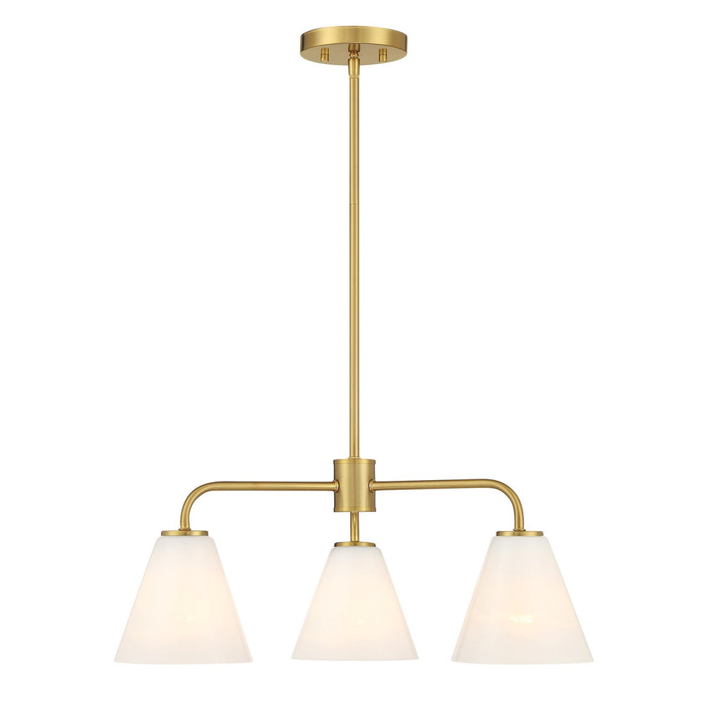 Savoy House - Three Light Chandelier - Blair - Warm Brass- Union Lighting Luminaires Decor