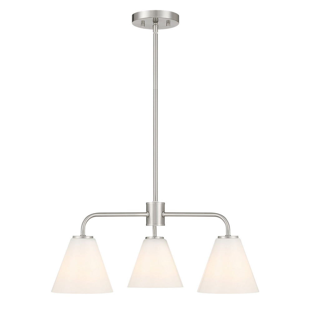 Savoy House - Three Light Chandelier - Blair - Satin Nickel- Union Lighting Luminaires Decor