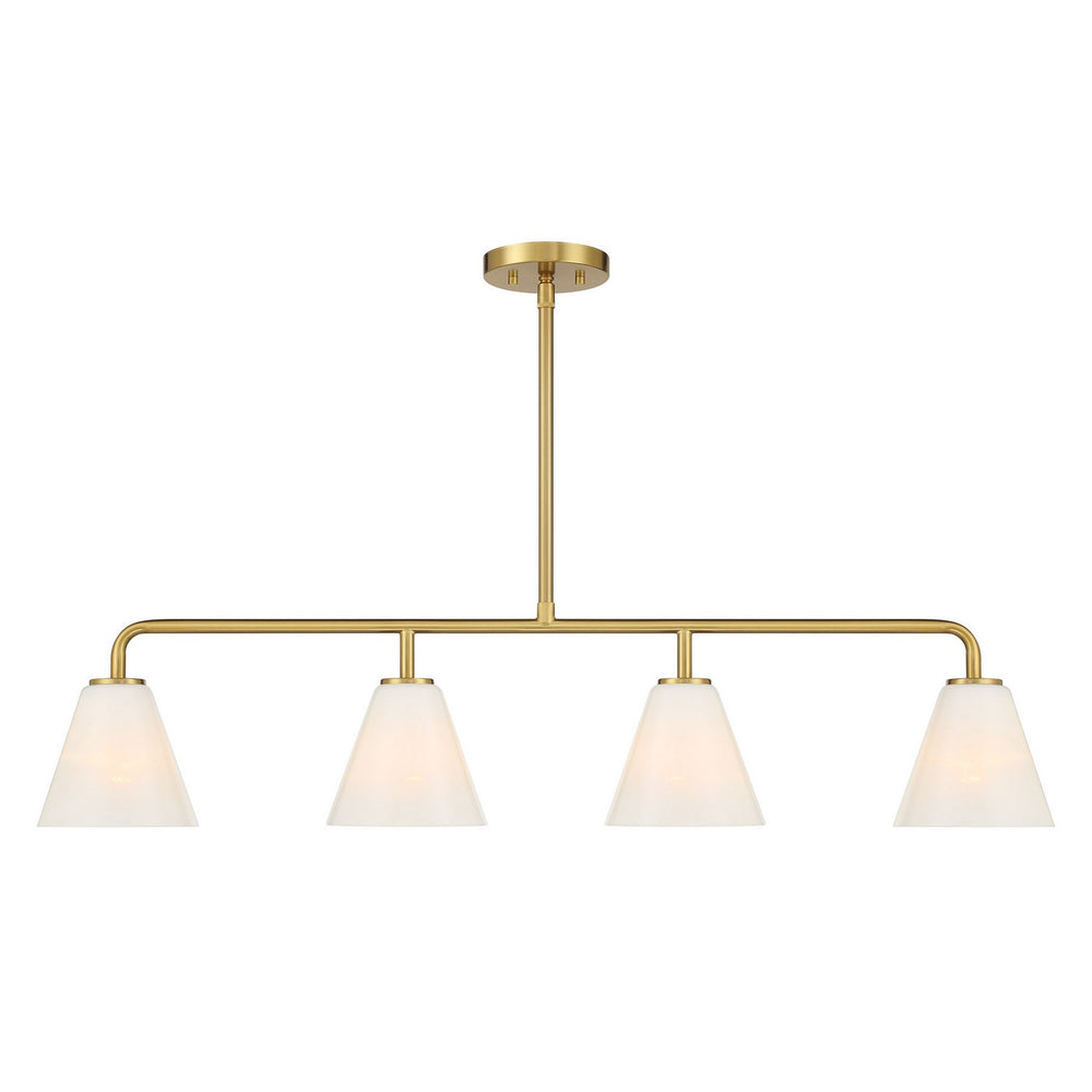 Savoy House - Four Light Linear Chandelier - Blair - Warm Brass- Union Lighting Luminaires Decor