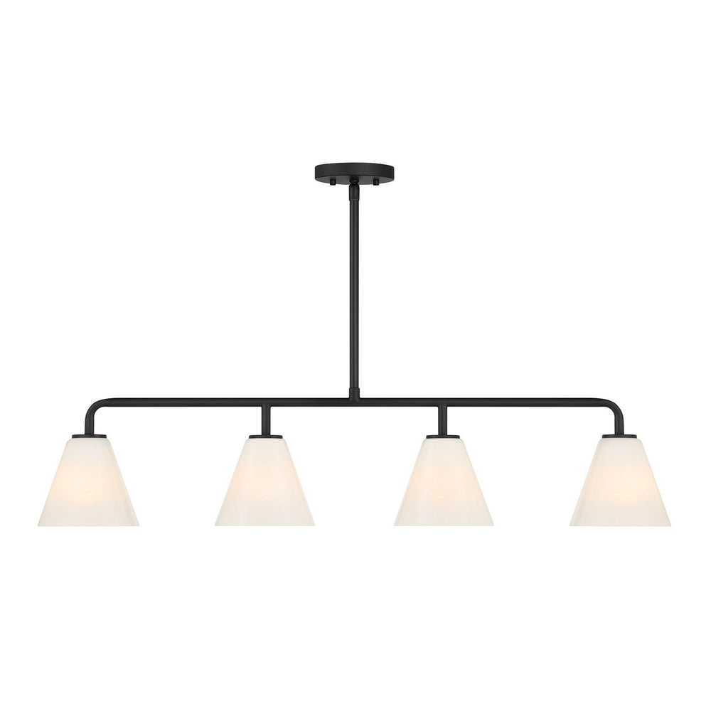 Savoy House - Four Light Linear Chandelier - Blair - Matte Black- Union Lighting Luminaires Decor