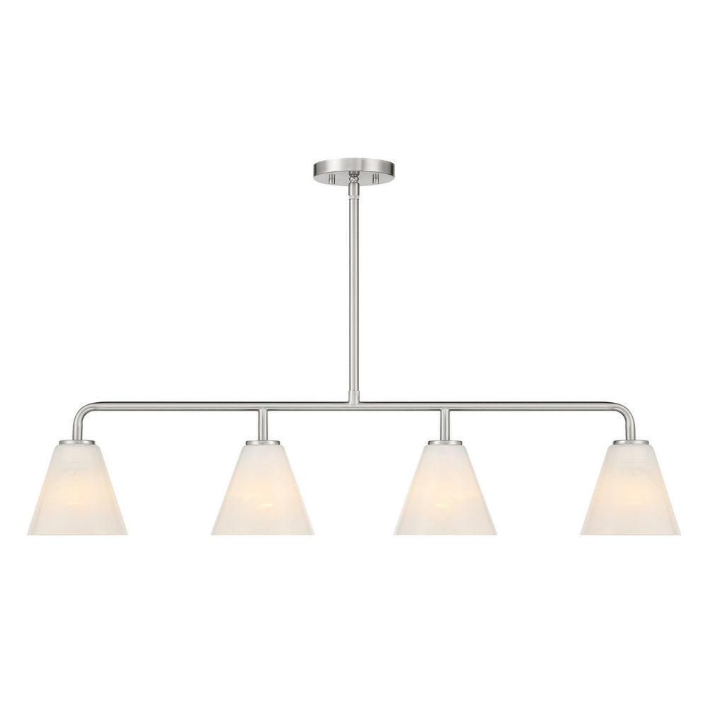 Savoy House - Four Light Linear Chandelier - Blair - Satin Nickel- Union Lighting Luminaires Decor