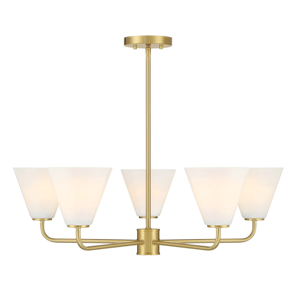 Savoy House - Five Light Chandelier - Blair - Warm Brass- Union Lighting Luminaires Decor