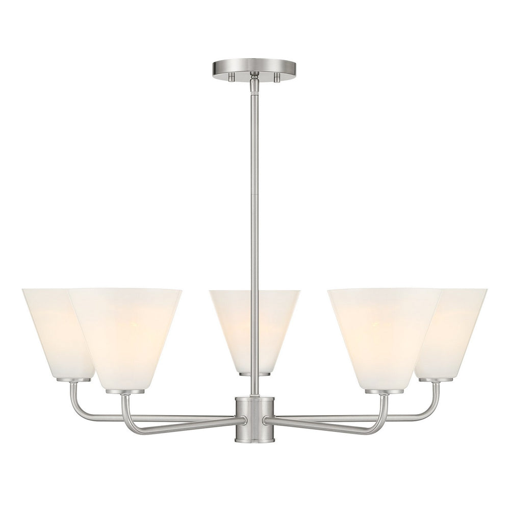 Savoy House - Five Light Chandelier - Blair - Satin Nickel- Union Lighting Luminaires Decor
