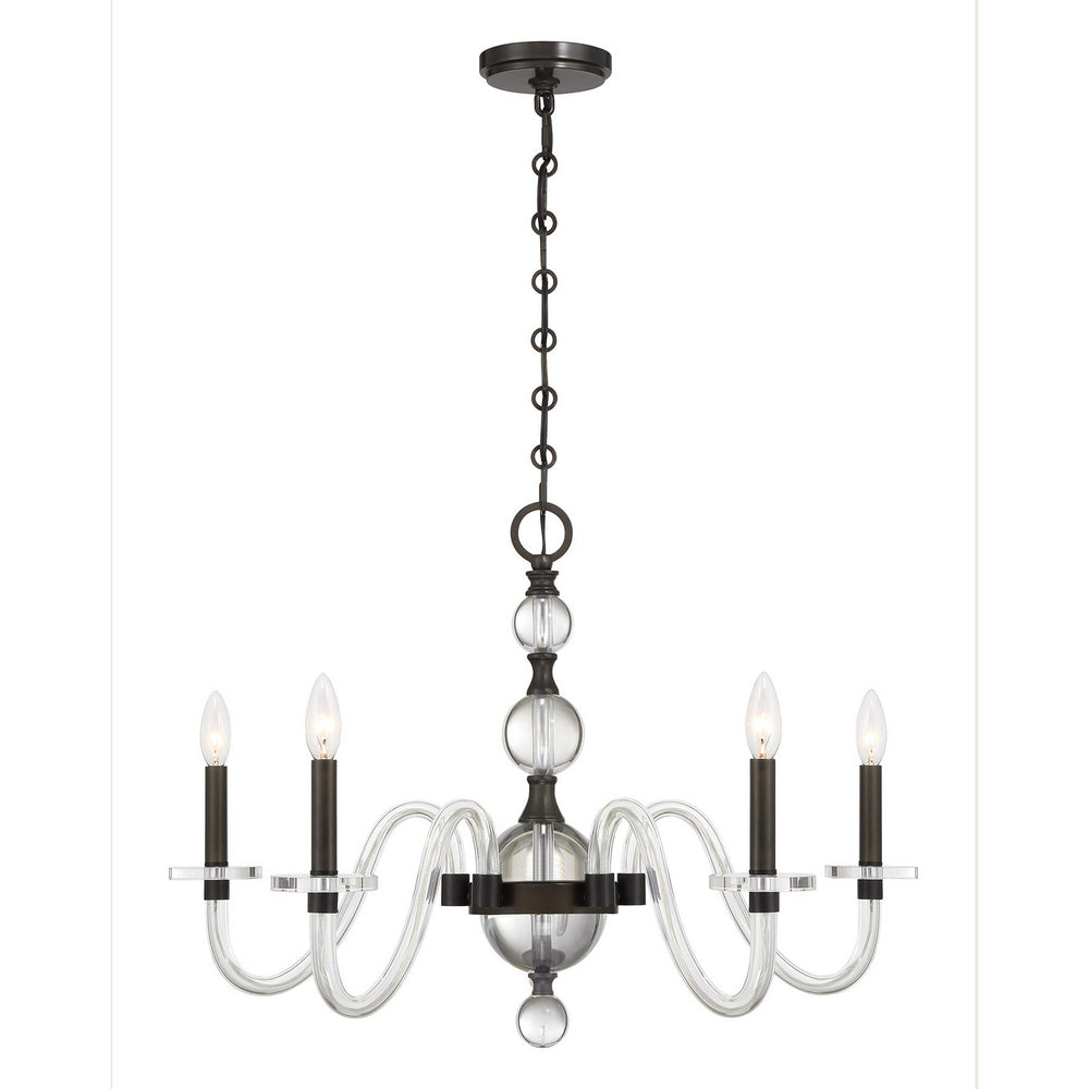 Savoy House - Five Light Chandelier - Aragon - Mediterranean Bronze- Union Lighting Luminaires Decor