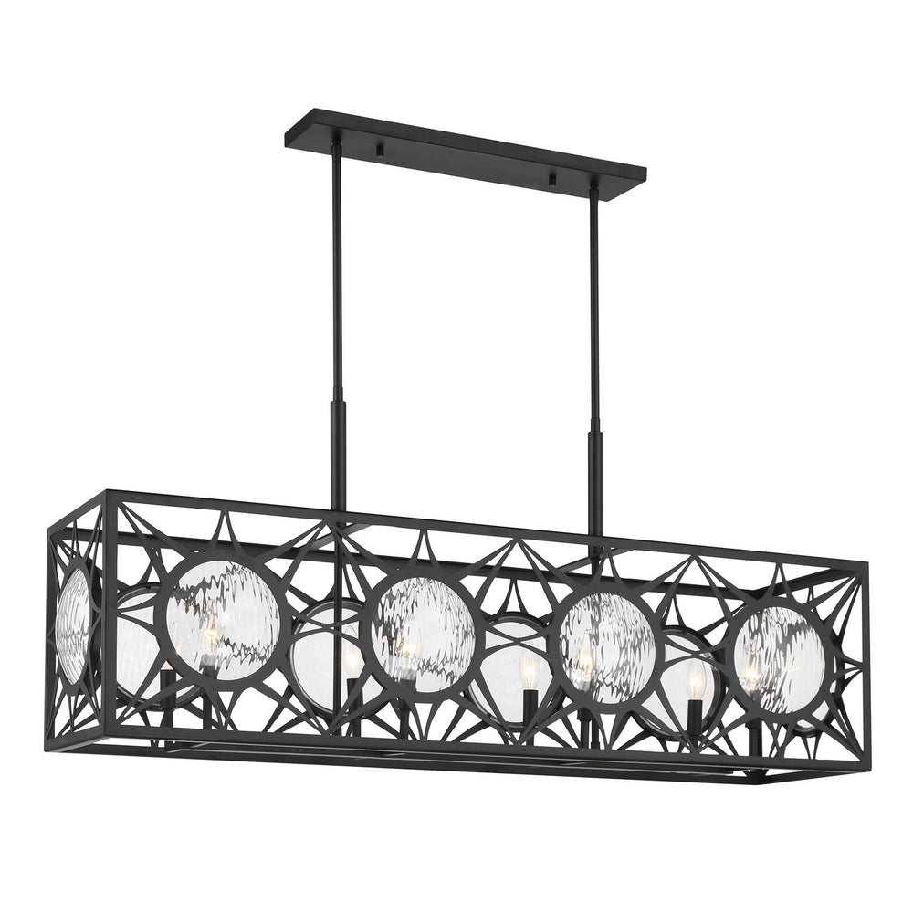 Savoy House - Eight Light Linear Chandelier - Balfour - Matte Black- Union Lighting Luminaires Decor