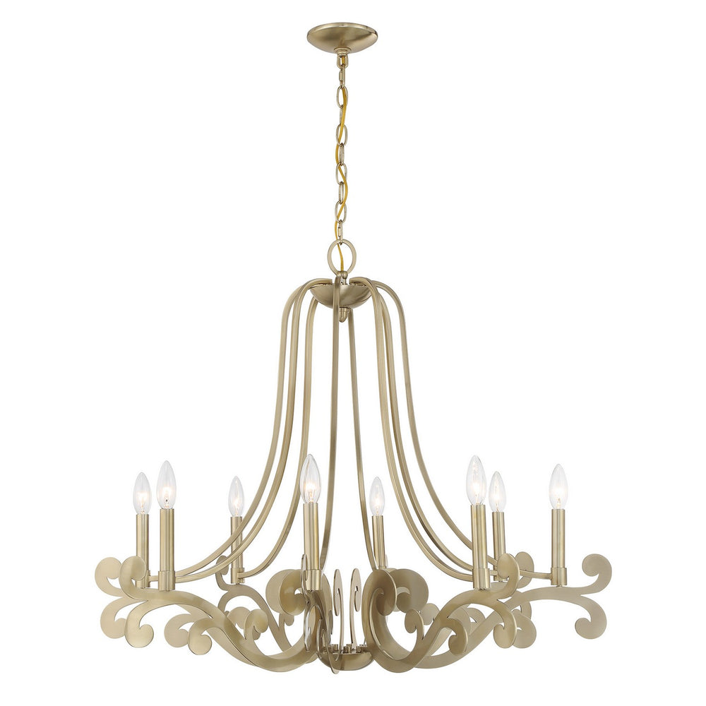 Savoy House - Eight Light Chandelier - Lombard - Noble Brass- Union Lighting Luminaires Decor