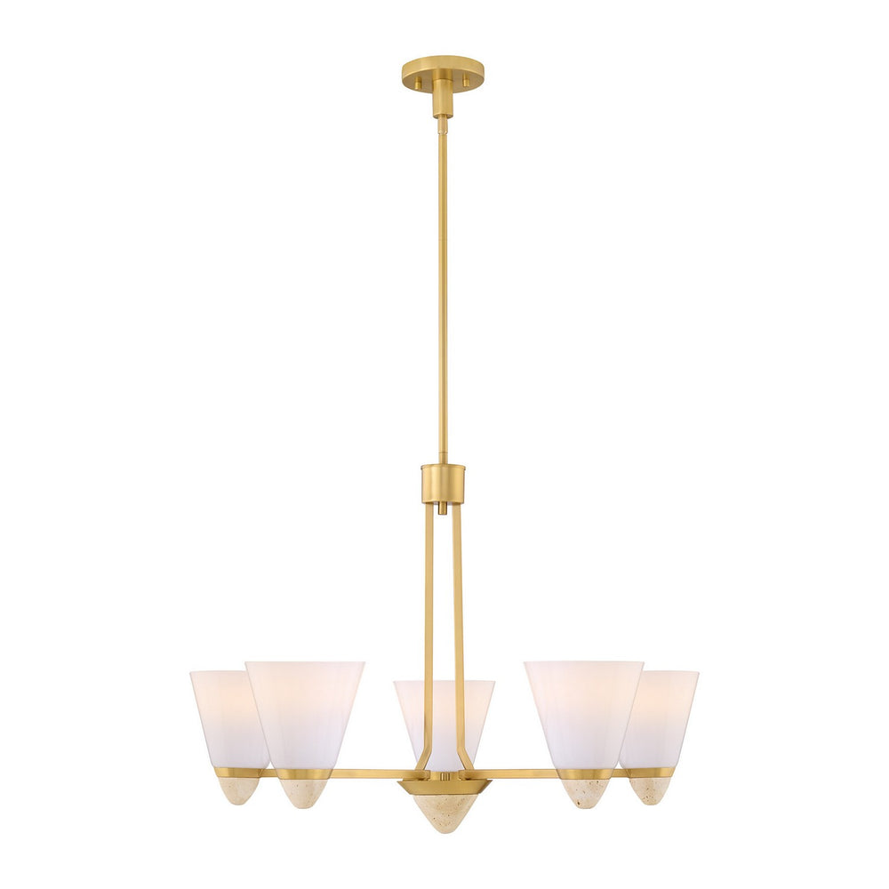 Savoy House - Five Light Chandelier - Kohlman - Warm Brass- Union Lighting Luminaires Decor
