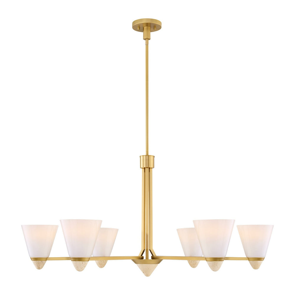 Savoy House - Six Light Chandelier - Kohlman - Warm Brass- Union Lighting Luminaires Decor