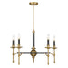 Savoy House - Five Light Chandelier - Consulate - Matte Black/Warm Brass- Union Lighting Luminaires Decor