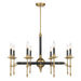 Savoy House - Eight Light Chandelier - Consulate - Matte Black/Warm Brass- Union Lighting Luminaires Decor