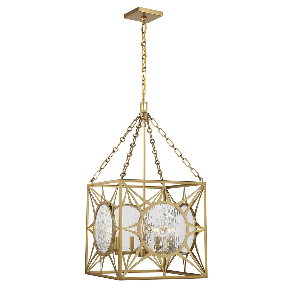 Savoy House - Four Light Pendant - Balfour - Warm Brass- Union Lighting Luminaires Decor