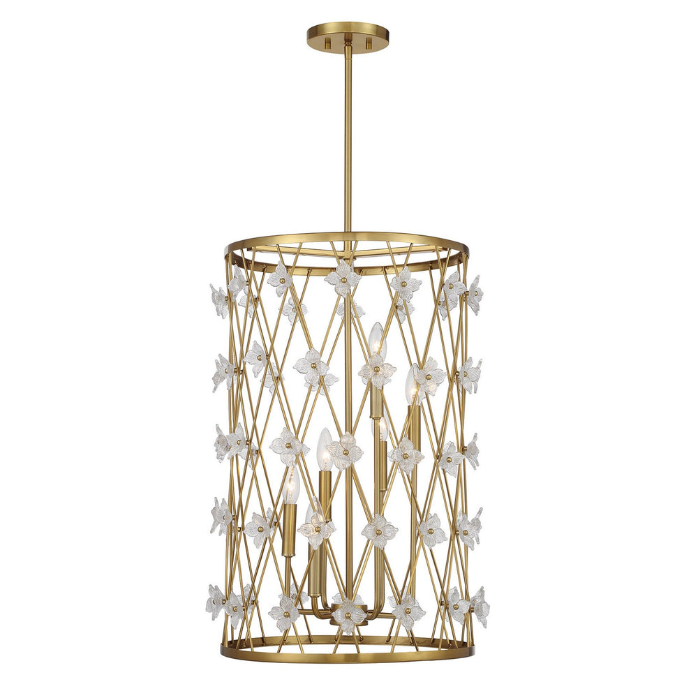 Savoy House - Six Light Pendant - Bailey - Warm Brass- Union Lighting Luminaires Decor