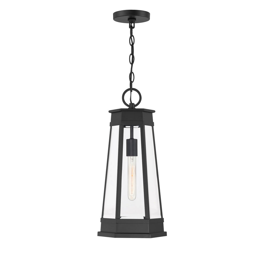 Savoy House - One Light Outdoor Hanging Lantern - Payne - Matte Black- Union Lighting Luminaires Decor
