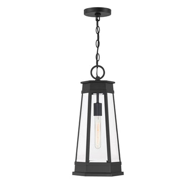 Savoy House - One Light Outdoor Hanging Lantern - Payne - Matte Black- Union Lighting Luminaires Decor