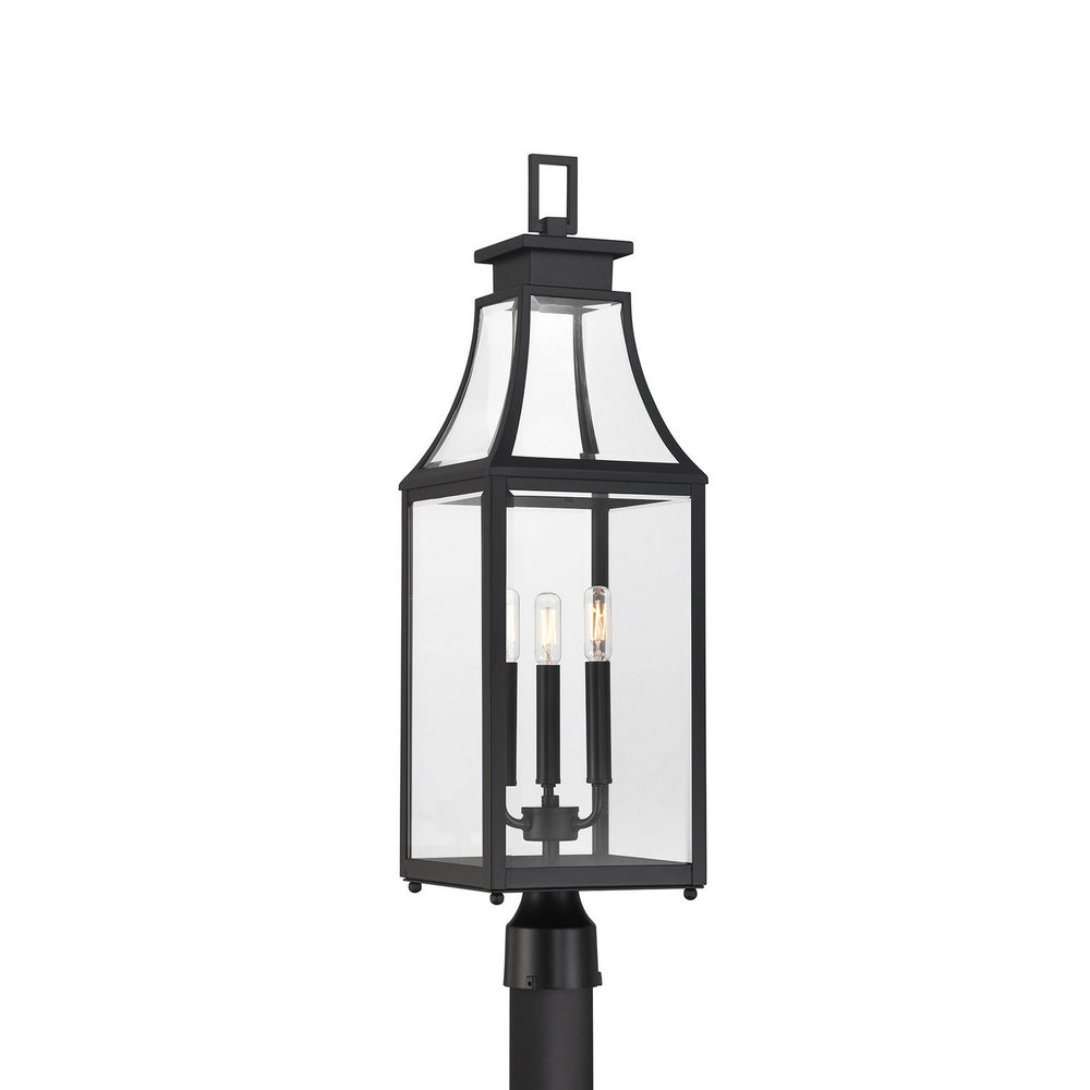 Savoy House - Three Light Outdoor Post Lantern - Emery - Matte Black- Union Lighting Luminaires Decor