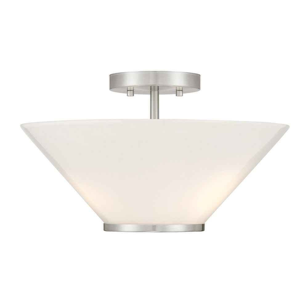 Savoy House - Three Light Convertible Semi-Flush /Pendant - Blair - Satin Nickel- Union Lighting Luminaires Decor